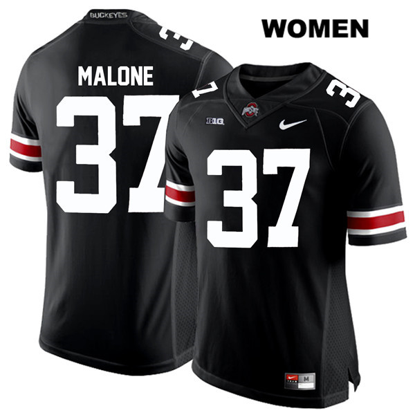 Ohio State Buckeyes Women's Derrick Malone #37 White Number Black Authentic Nike College NCAA Stitched Football Jersey QU19L75PX